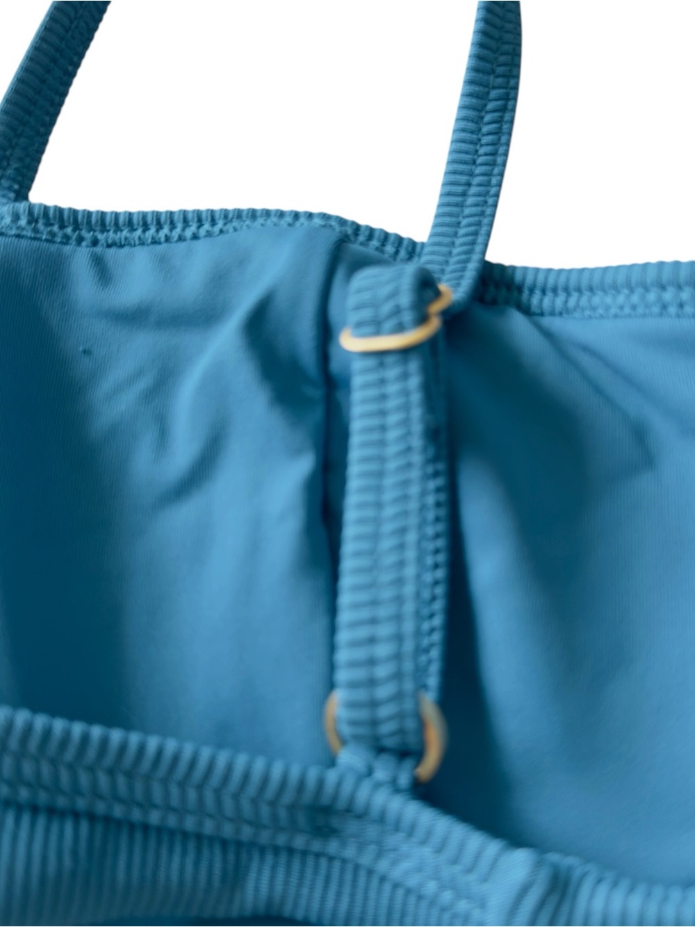 L*Space Hunter Ribbed Underwire Bikini Top Teal Blue NWT Adjustable Swim Size M - Picture 5 of 6